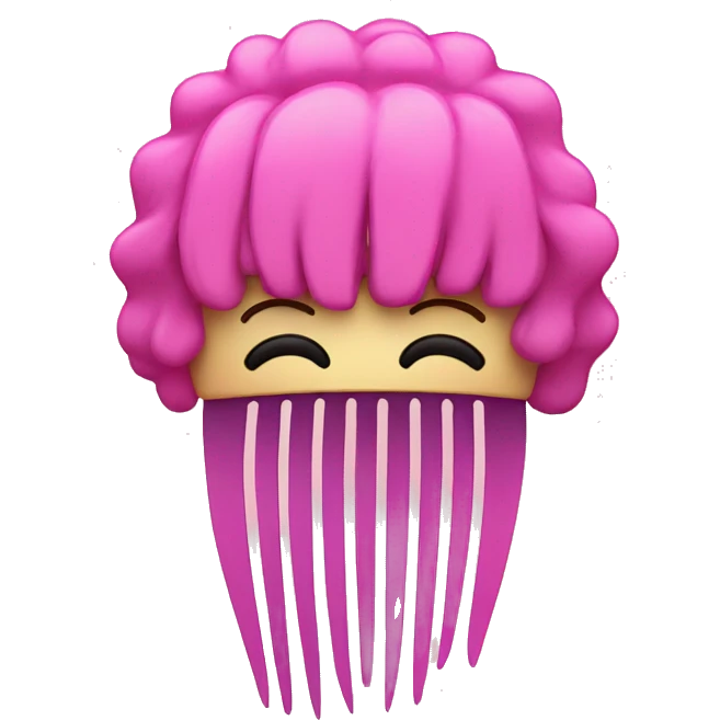 comb for hair pink emoji