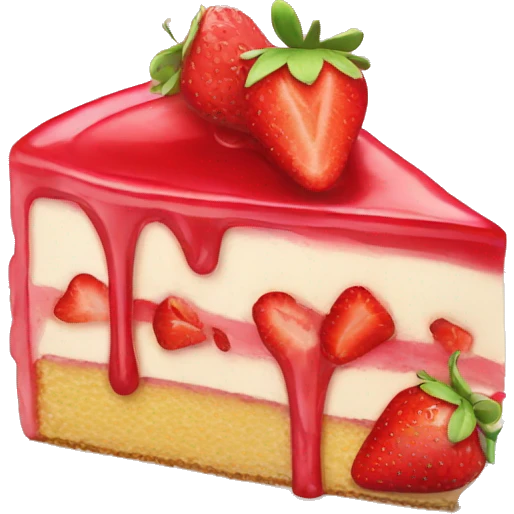 slice of strawberry cake emoji