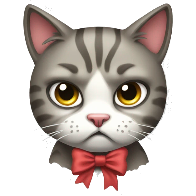 angry cat with bow emoji