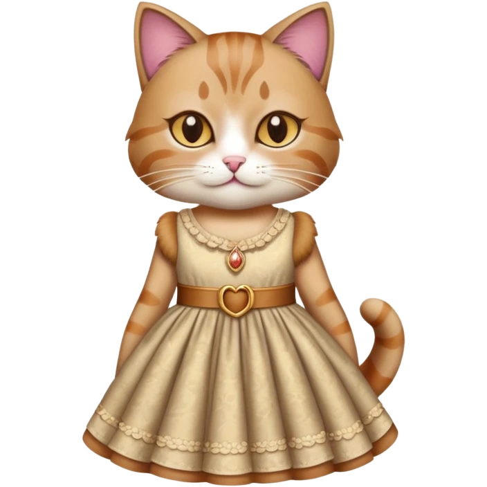 Gato con un vestido emoji