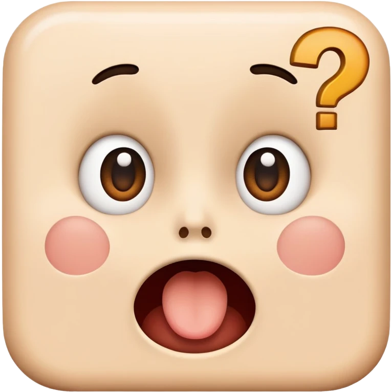 surprised face with a question mark emoji