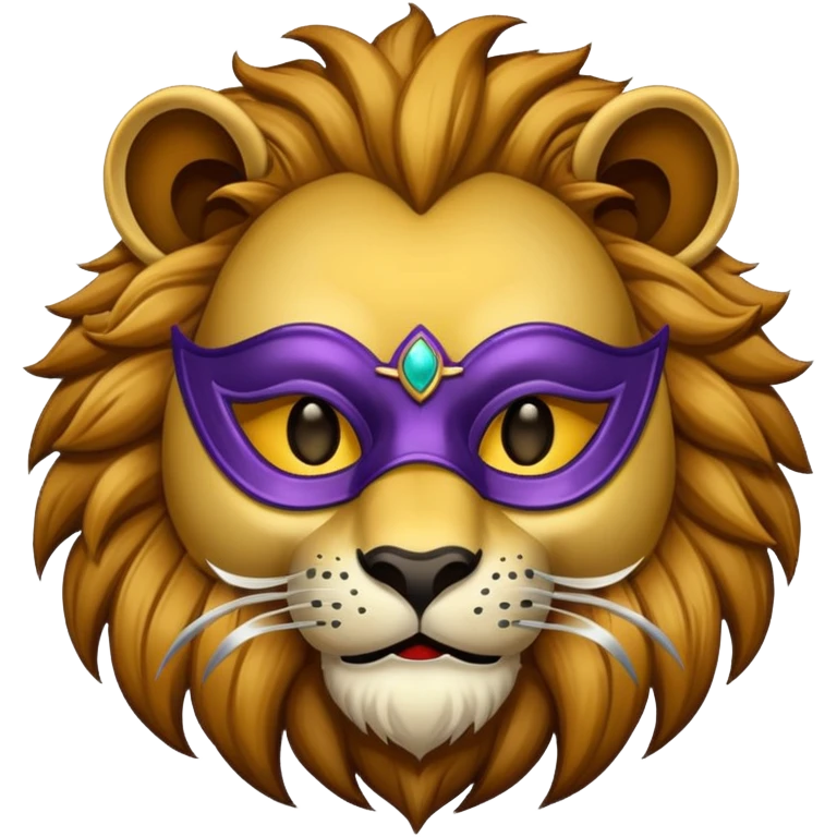 lion with masquerade mask emoji