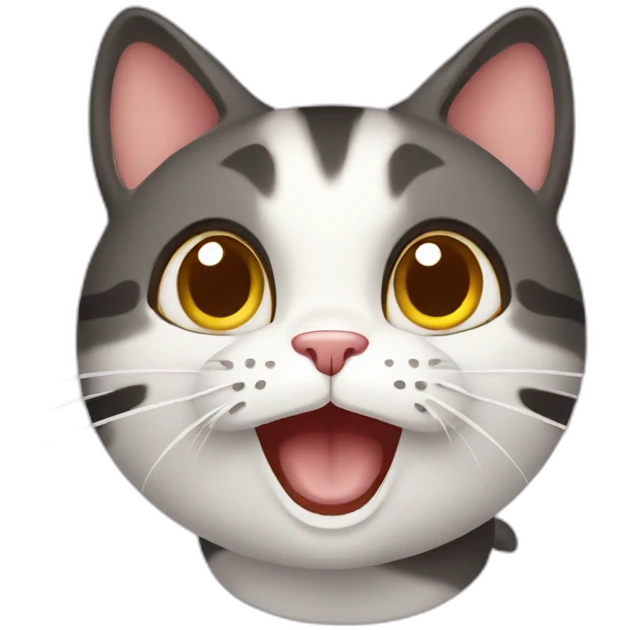 surprised cat with a smile emoji