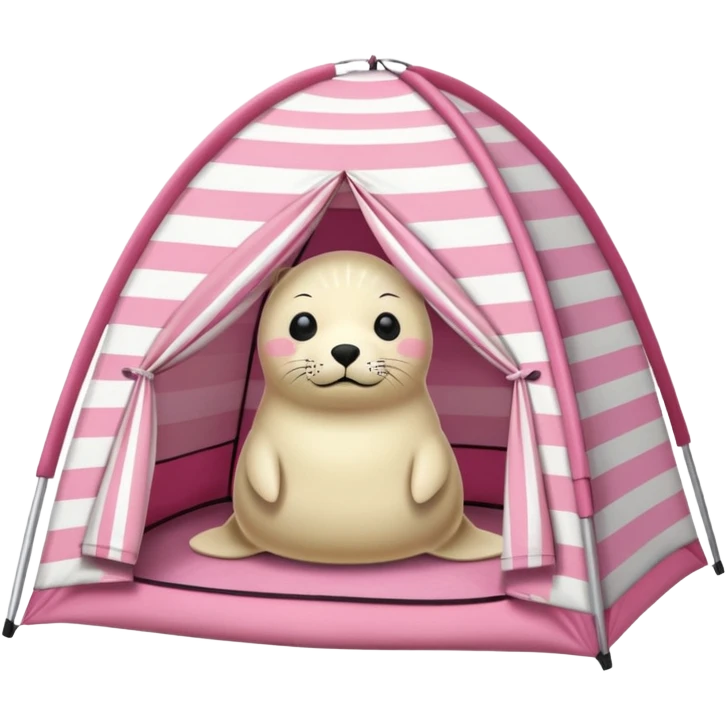 Seal in a light pink tent  emoji