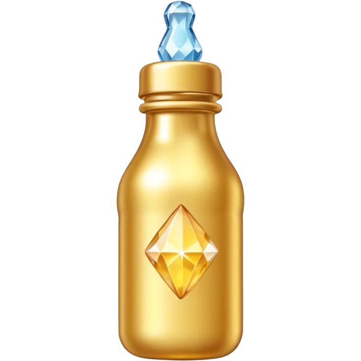 Biberón dorado con diamantes 🍼con ese biberón  de bebe  solo el biberón emoji