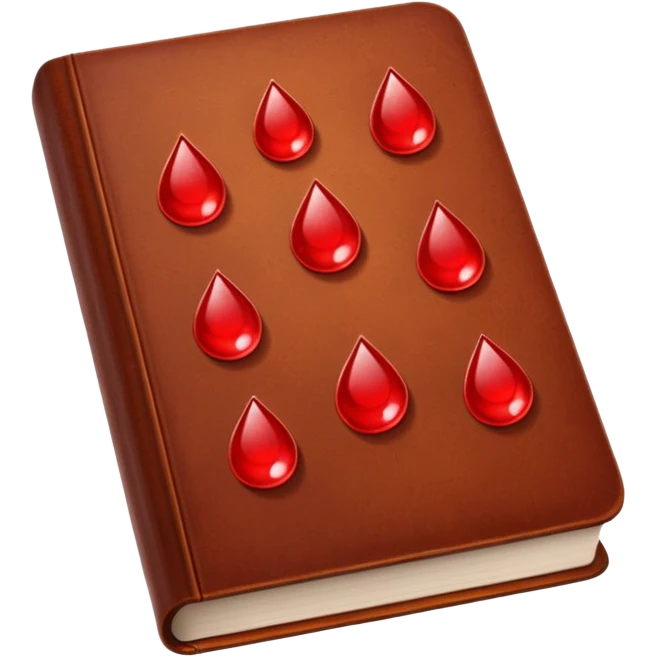 Brown book with blood droplets  emoji