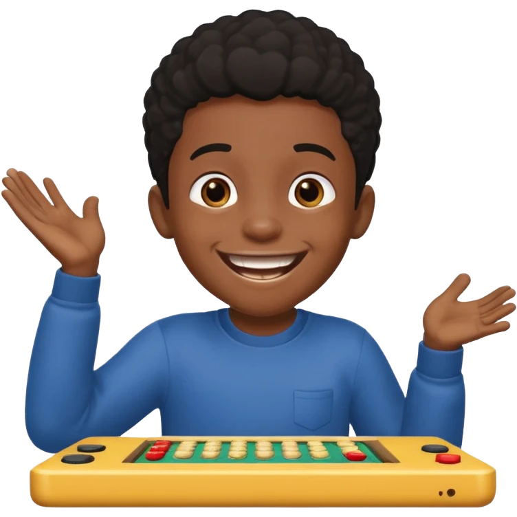 Black Boy playing a game emoji