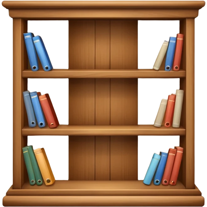 a single-tier bookshelf without books emoji