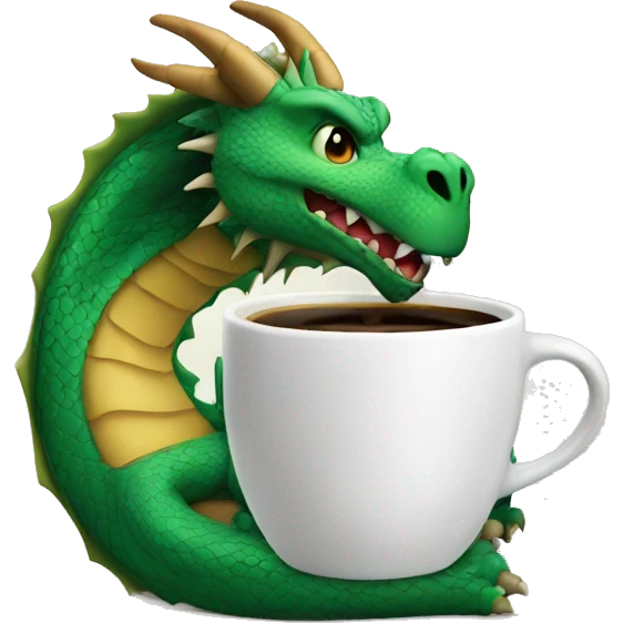 Dragon with a Coffee cup emoji