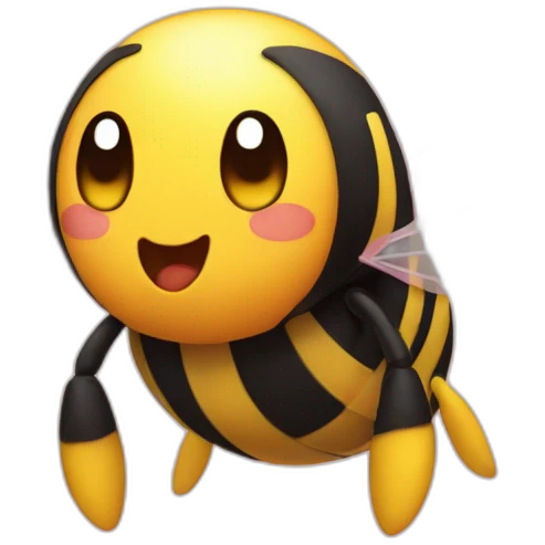 kirby with a bee emoji