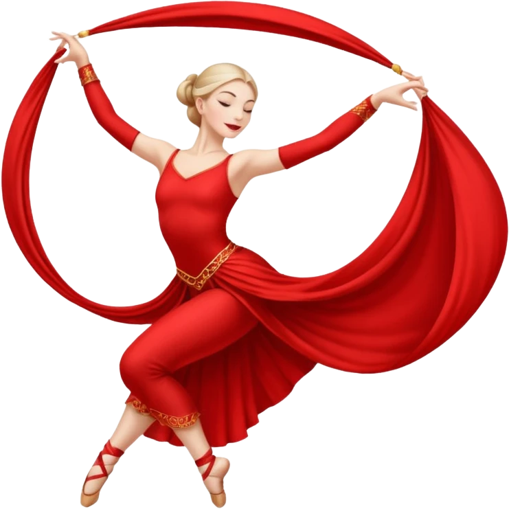 Emoji de una mujer bailarina de danza aerea en telas emoji