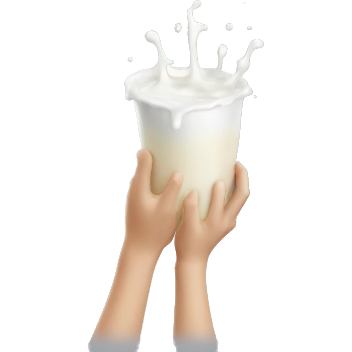 milk dripping off hand emoji