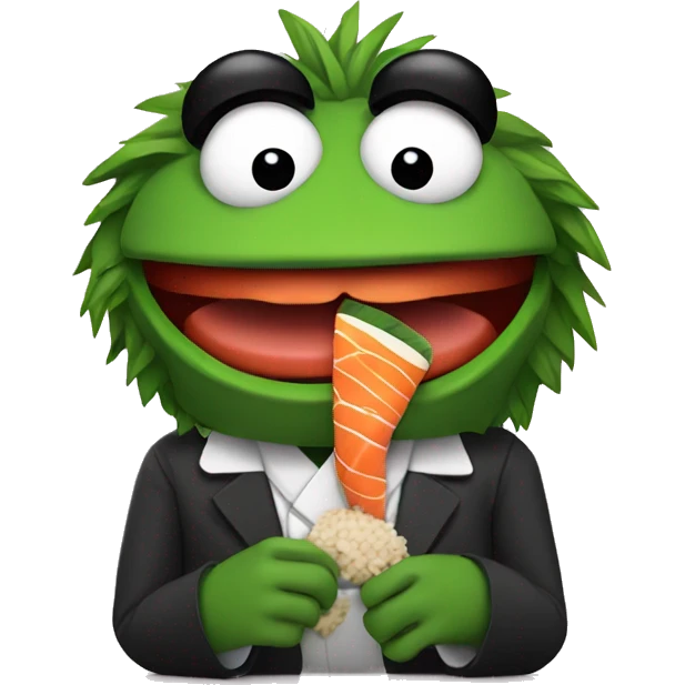 bert the muppet eating sushi emoji