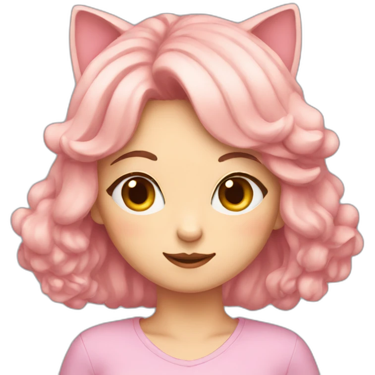 Three cats girl emoji