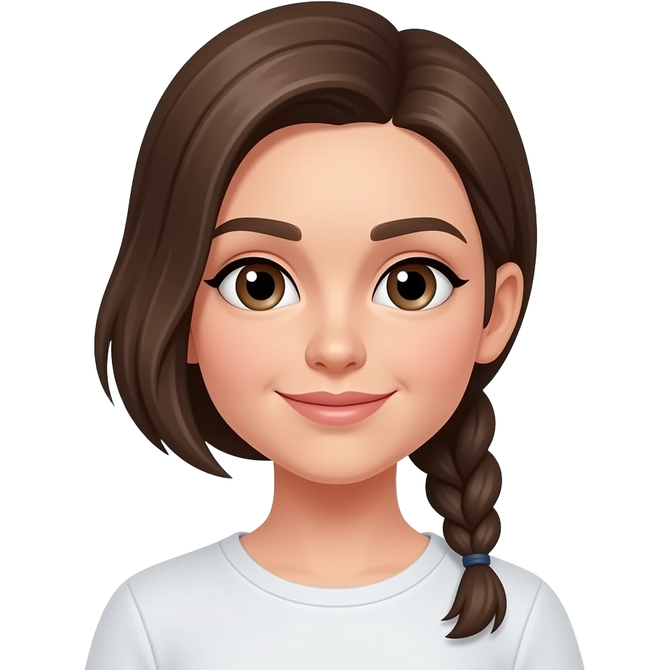 Una trenza al lado derecho no mu larga cuica de 18 morena guapa emoji