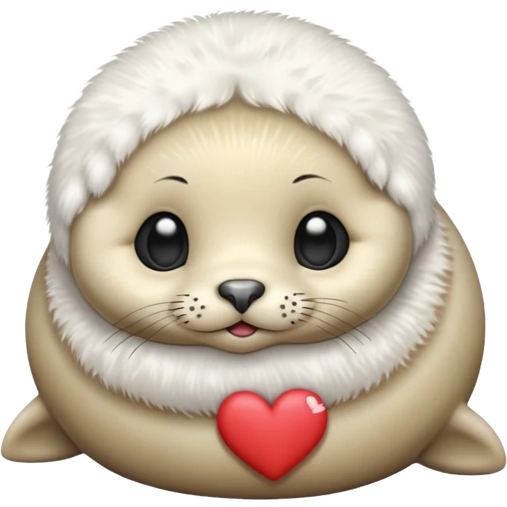 Baby seal blushing heart eyes emoji