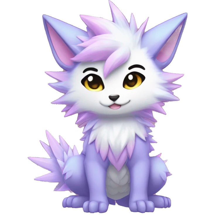 Anthro Scalie Spiky Cool Edgy Magical Shiny Colorful Pastel Sparkle Kemono-style Chibi Fantasy-Animal-Fakémon-Pokémon-Hybrid Fur Sona Aesthetic Full Body emoji