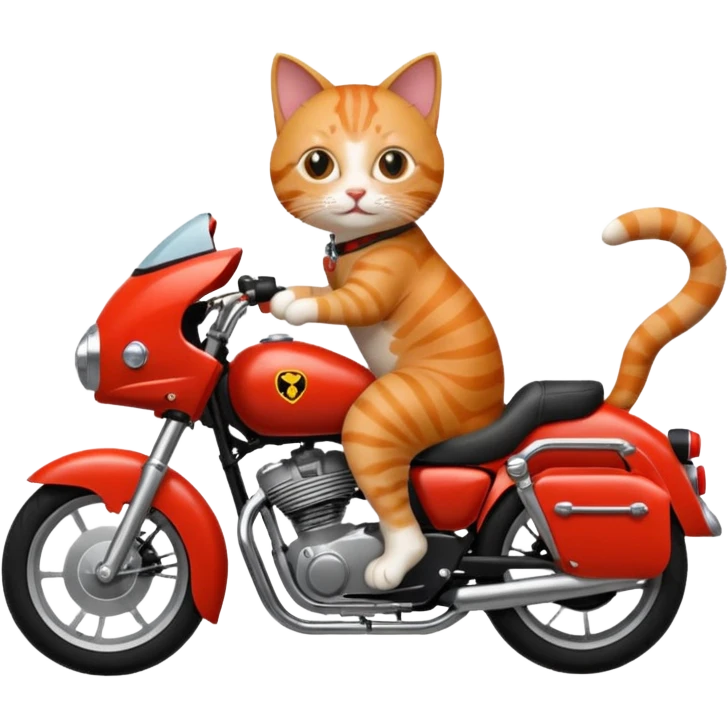 Cat on red and black motorcycle emoji