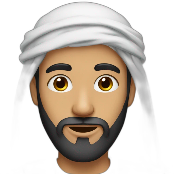young Arab man with a long beard emoji