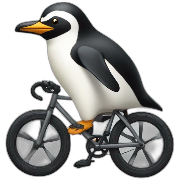 un punguin qui fait du velo emoji