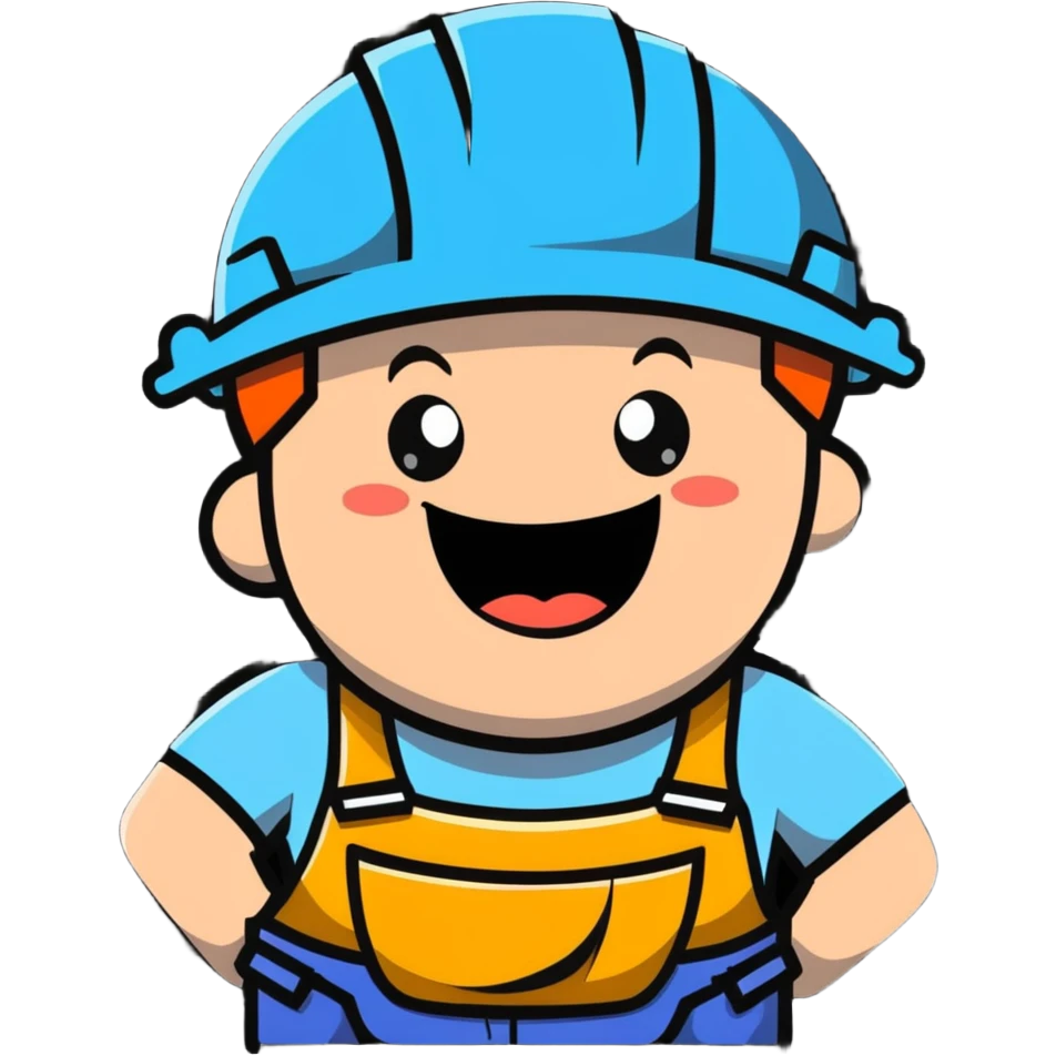builder laughing exaggeratedly emoji