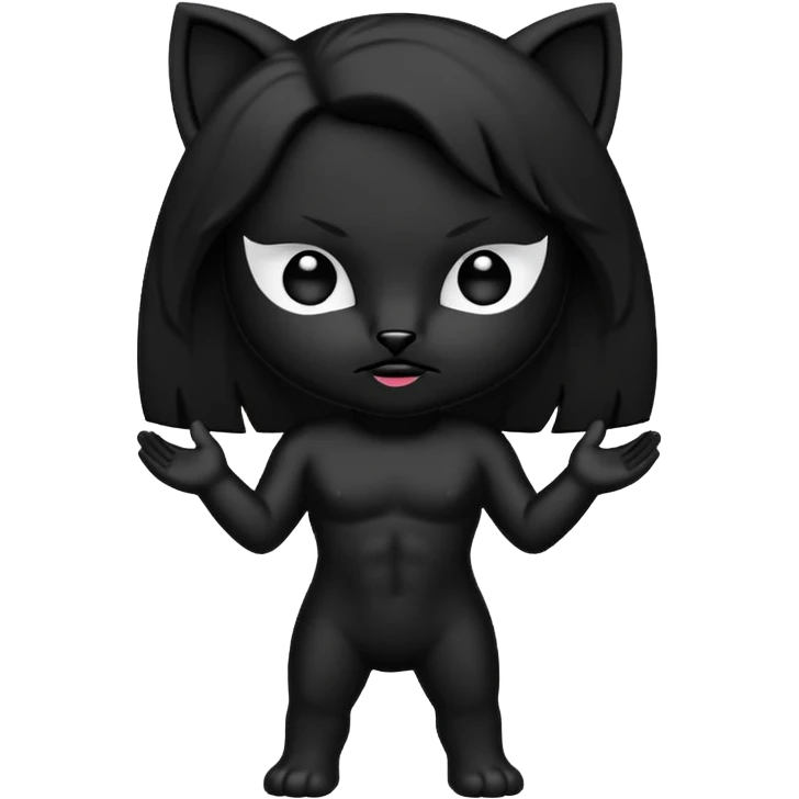 Pantera negra cuerpo pequeña tipo whatsapp silueta sencilla sin cara emoji