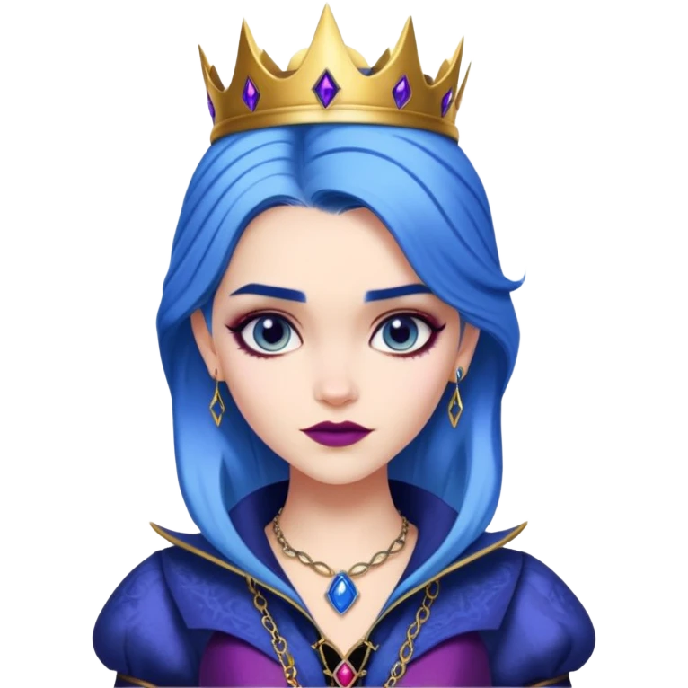 Evie from Descendants, blue hair, fashion-forward outfit, daughter of the Evil Queen emoji
