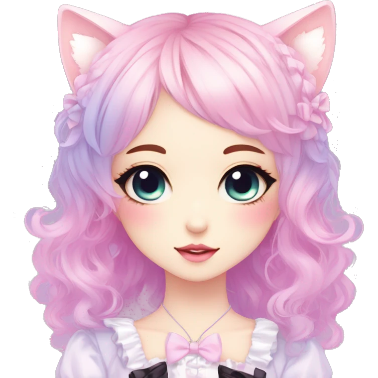Gorgeous Edgy Kawaii Lolita Pastel Gradient Beautiful Anime Emo CatLady emoji