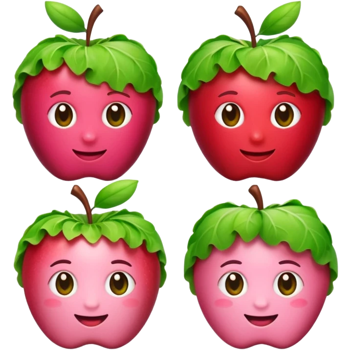 salad pink variation 4, apple style emoji emoji