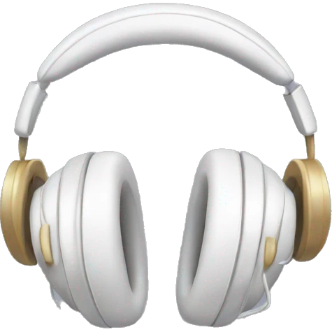 White headphones with bows emoji