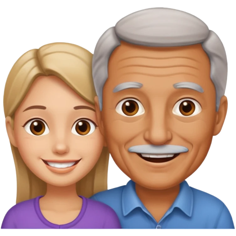 Old Dad with his girl
 emoji