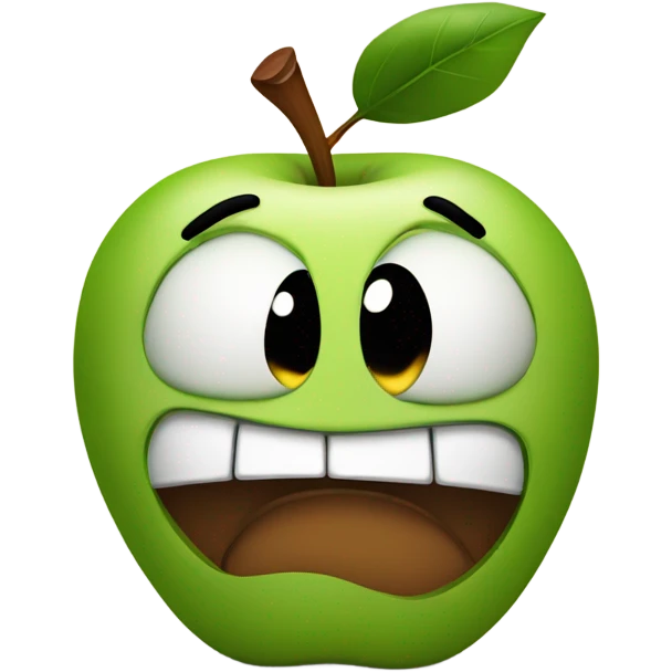 Angry apple emoji