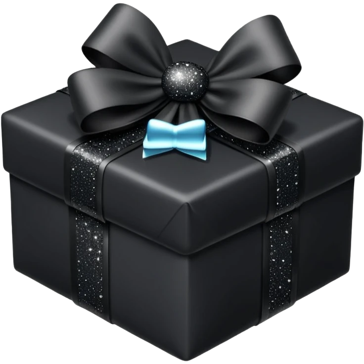 black present with black sparkling bow  emoji