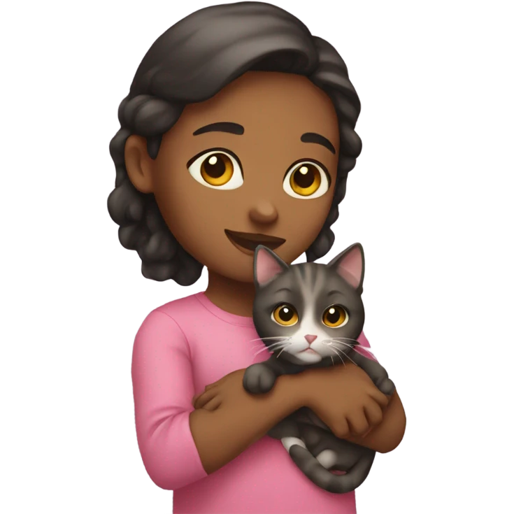 Girl holding cat emoji