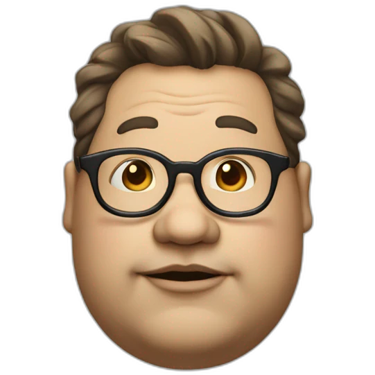 fat man, with glasses, receding brown hair, clown nose emoji