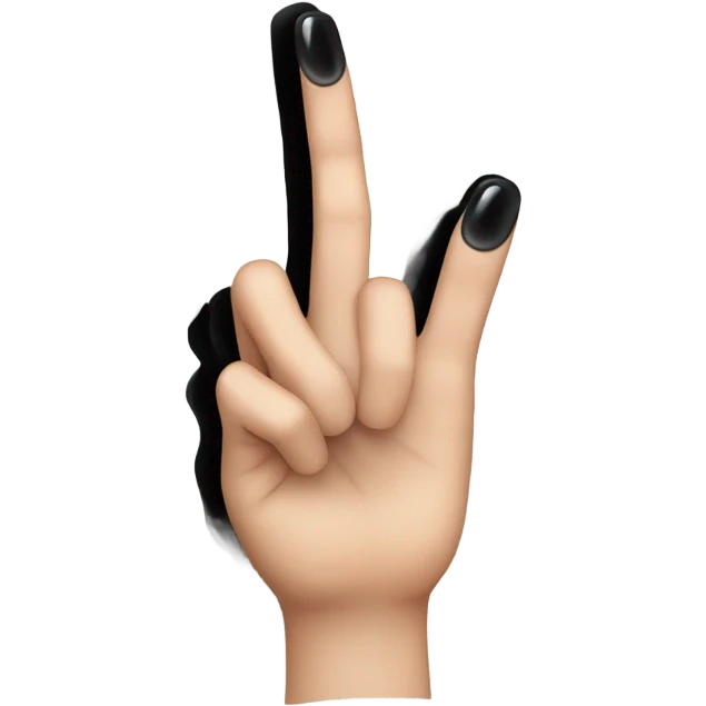 Middle finger with black nail polish emoji