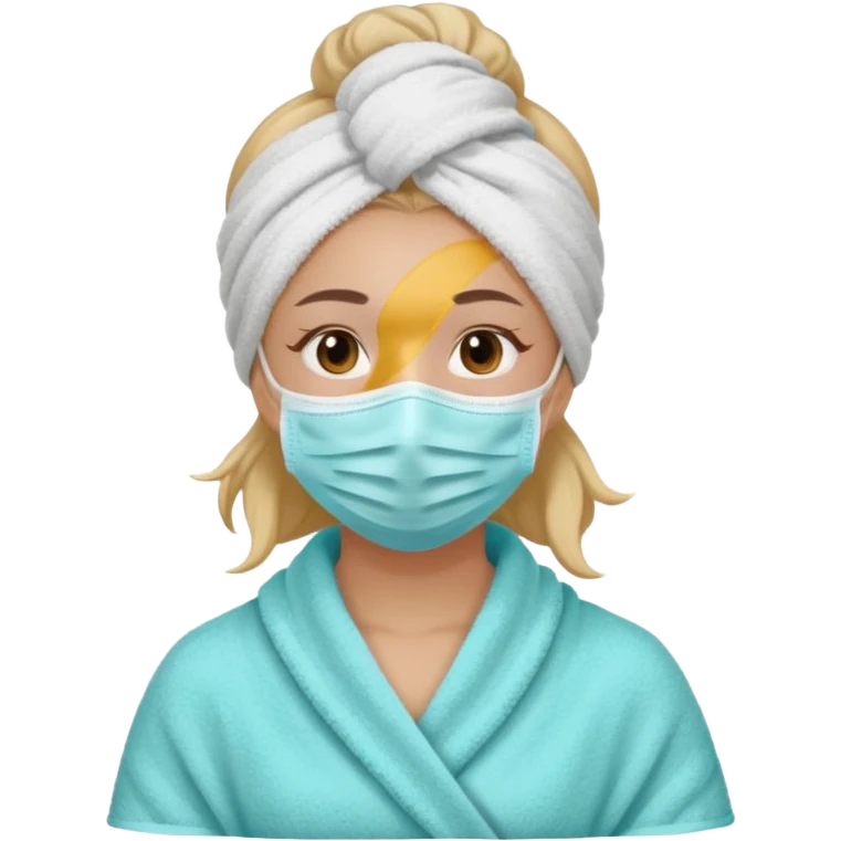 Face cleanser girl with mask and towel on her hair emoji