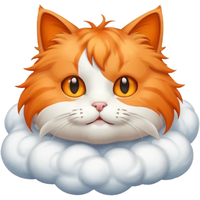 A cat and a cloud emoji