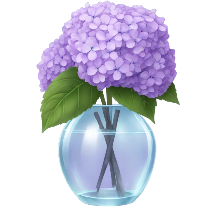 Lilac Hydrangeas in crystal vase emoji