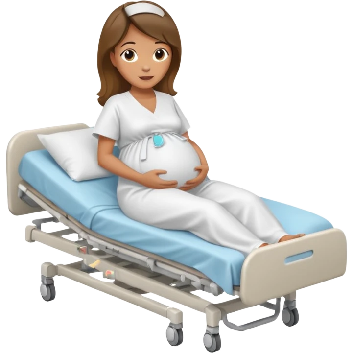 Pregnant woman in hospital bed with legs elevated  emoji