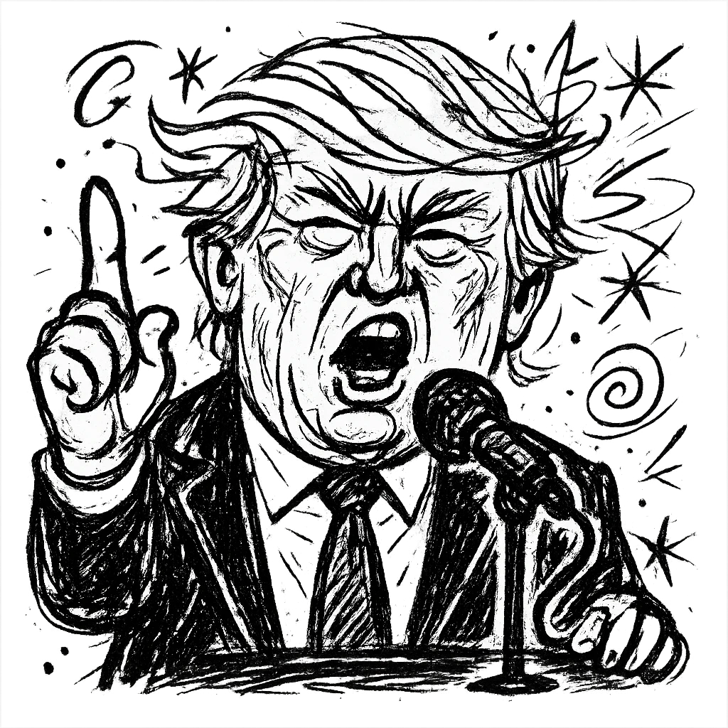 Donald Trump speaking at a rally emoji
