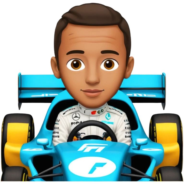 Lewis Hamilton in a f1 car emoji
