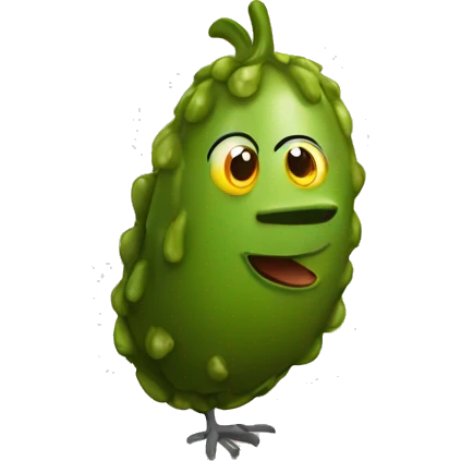 Pickle on a chicken emoji