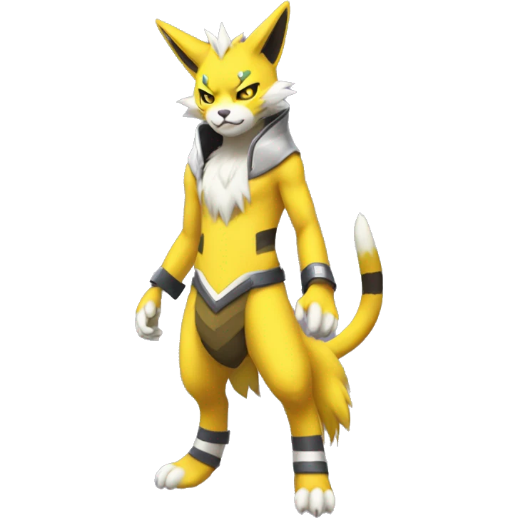 Yellow lombax-Zeraora-Renamon-cat full body emoji
