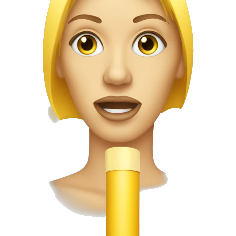 a yellow cylinder shaped female whistle with long hair and eyes with eyelashes blowing steam from her mouth emoji
