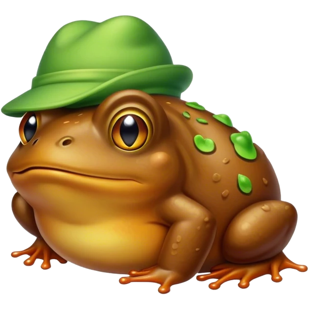 Poop with frog cap emoji