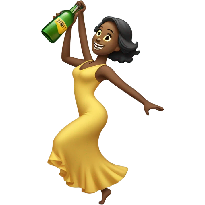 Lady dancing with bottle emoji
