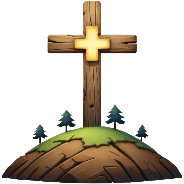 A bright cross on a hill emoji