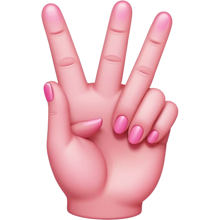 Pink middle finger emoji