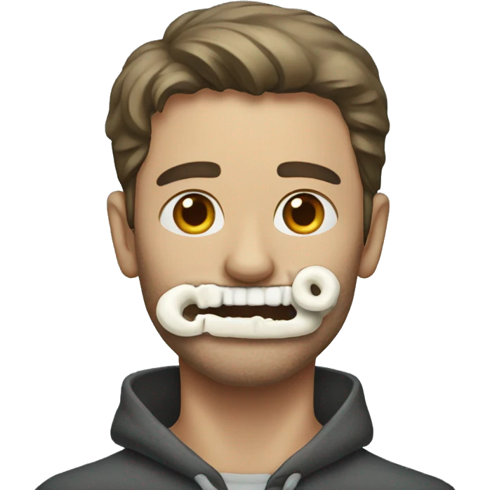 A man with a bone in his mouth emoji